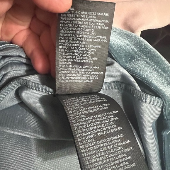 H&M Green Velvet Form-Fitting Dress - Size Large (Approx.) - Picture 7 of 8